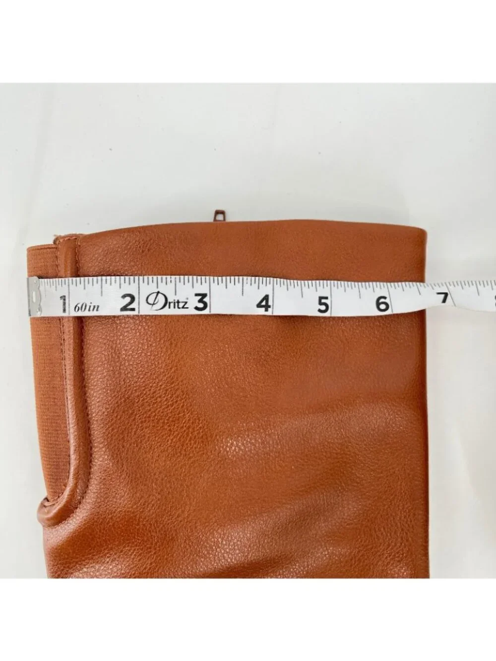 Baretraps Thalia Knee High Boots Brown Size 6M Faux Leather Zipper Block Heel